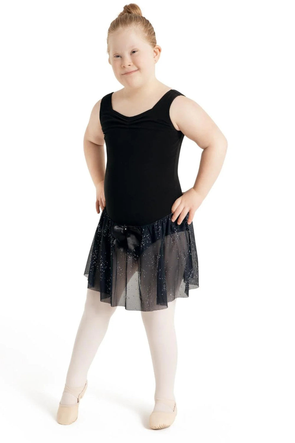 Glitter Glam Tank Pinch Front Dress - Girls 11885c