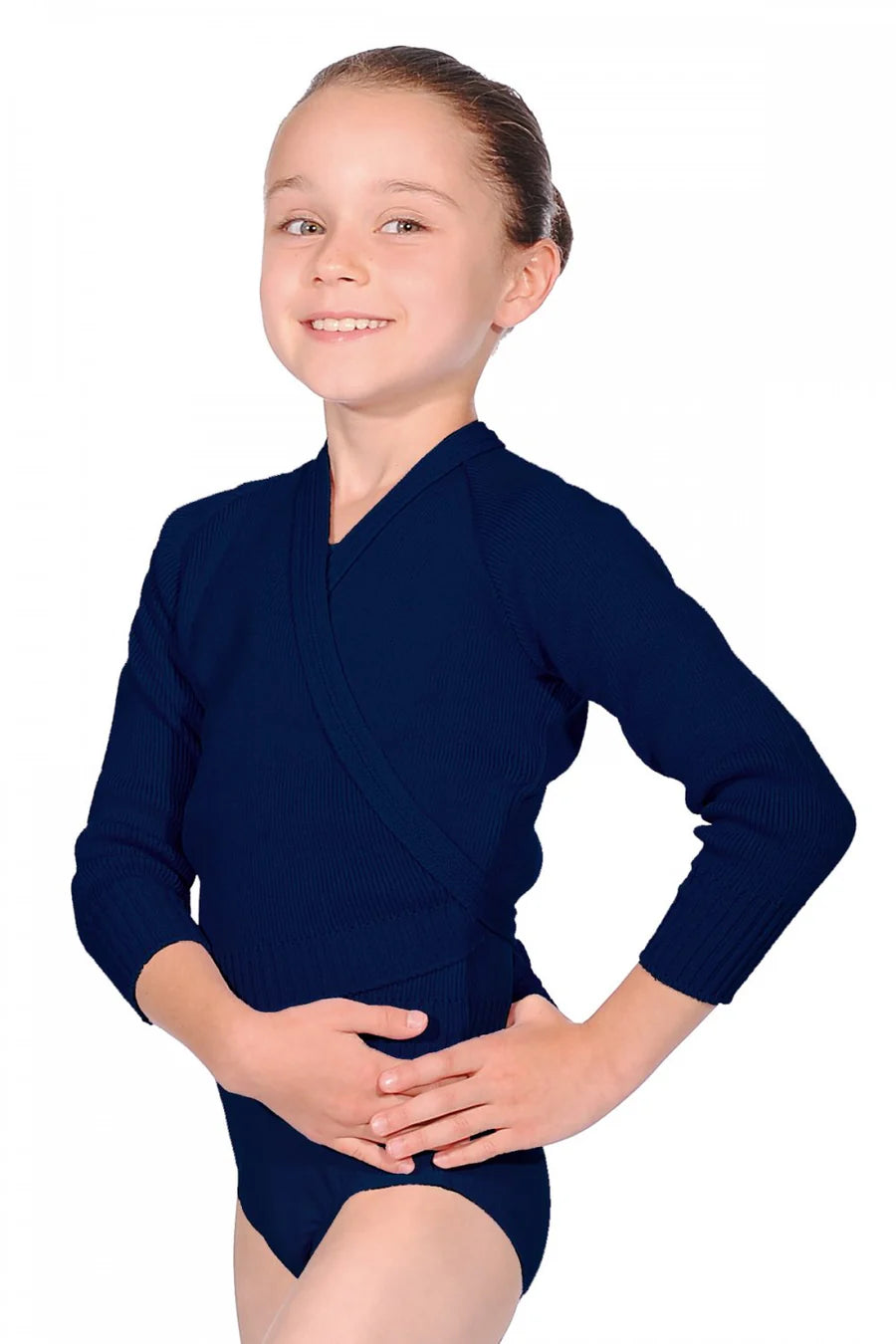 Ballet Knitted Crossover Cardigan - Navy