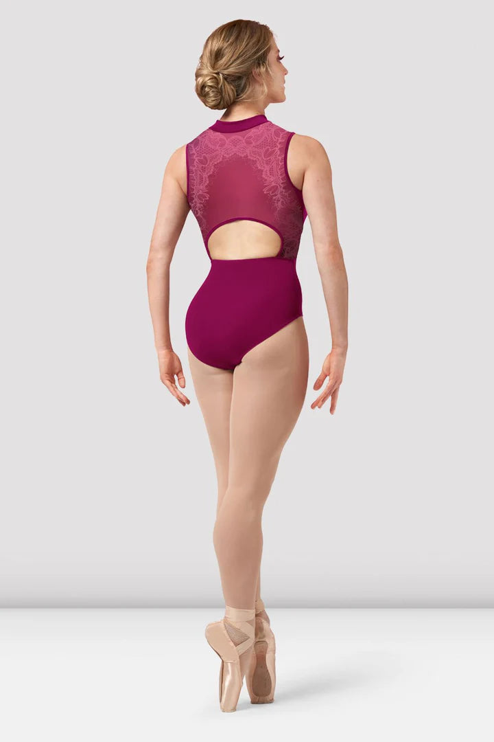 Bloch Ladies Harper Zip Front Lace Print Tank Leotard L0275
