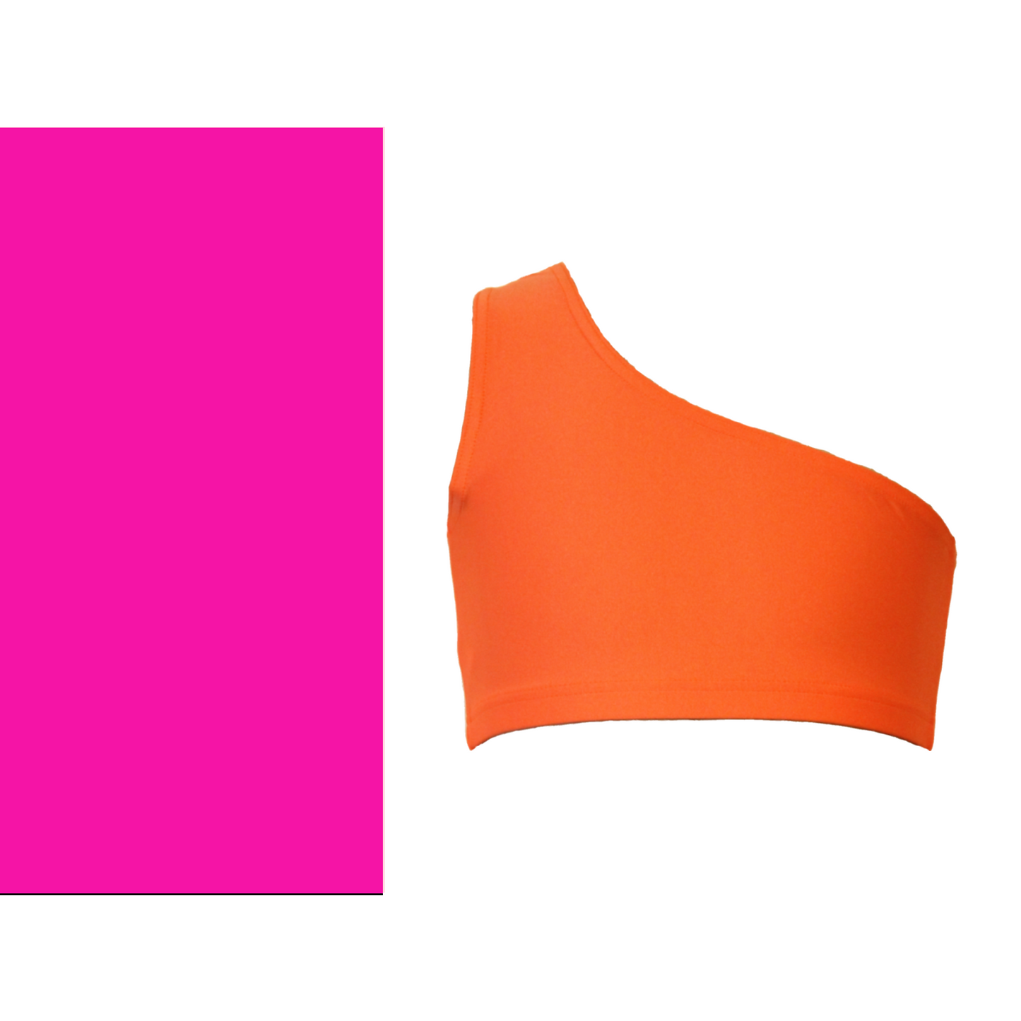 One Shoulder Dance Crop Top – Shiny Nylon Lycra Sleeveless Ballet & Gymnastics Top - Stephanie