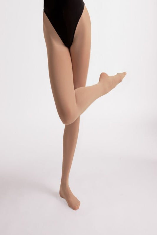 Silky Dance Essentials tan convertible ballet tights with comfort waistband and heel opening – La Pointe Boutique