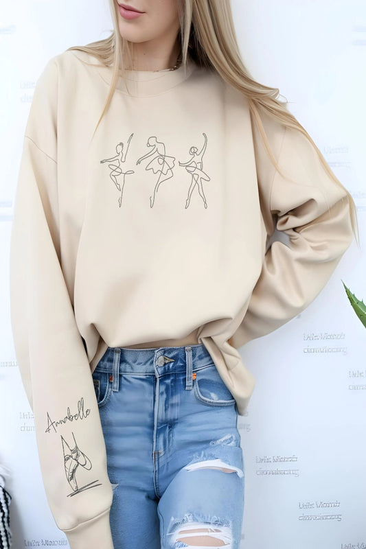 Womens Modern Ballerina Lineart Sweatshirt