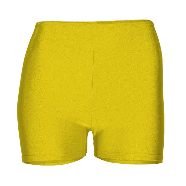 Nylon Lycra ADFP Beginnerwear Dance Shorts in Yellow