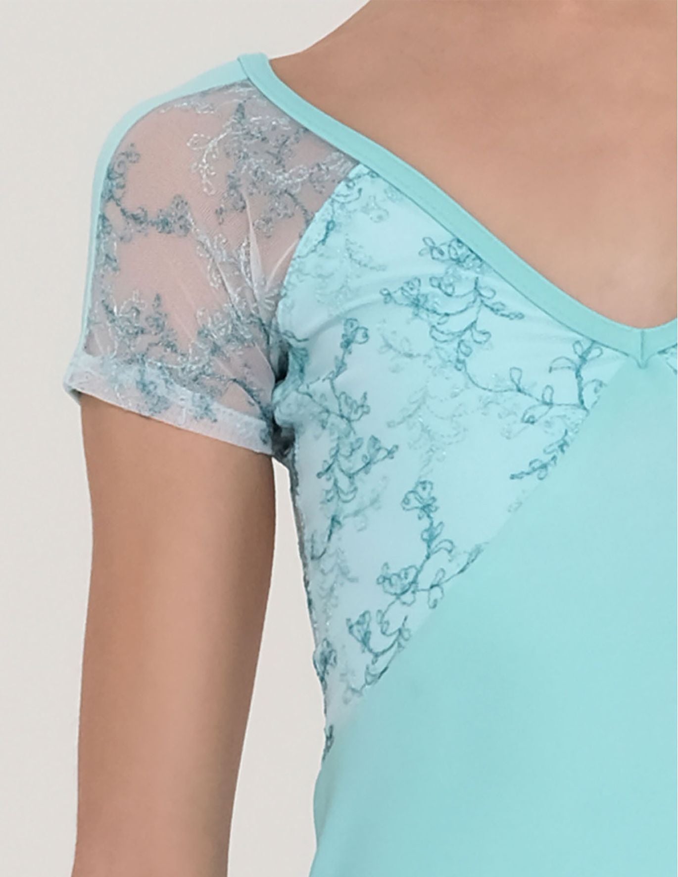 Wear Moi Miosotis Mademoiselle Short Sleeved Leotard Mint Green RRP £50.95