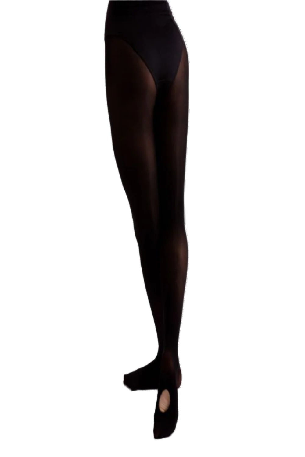 Convertible footless ballet tights in soft microfiber with flat seams and no show waistband