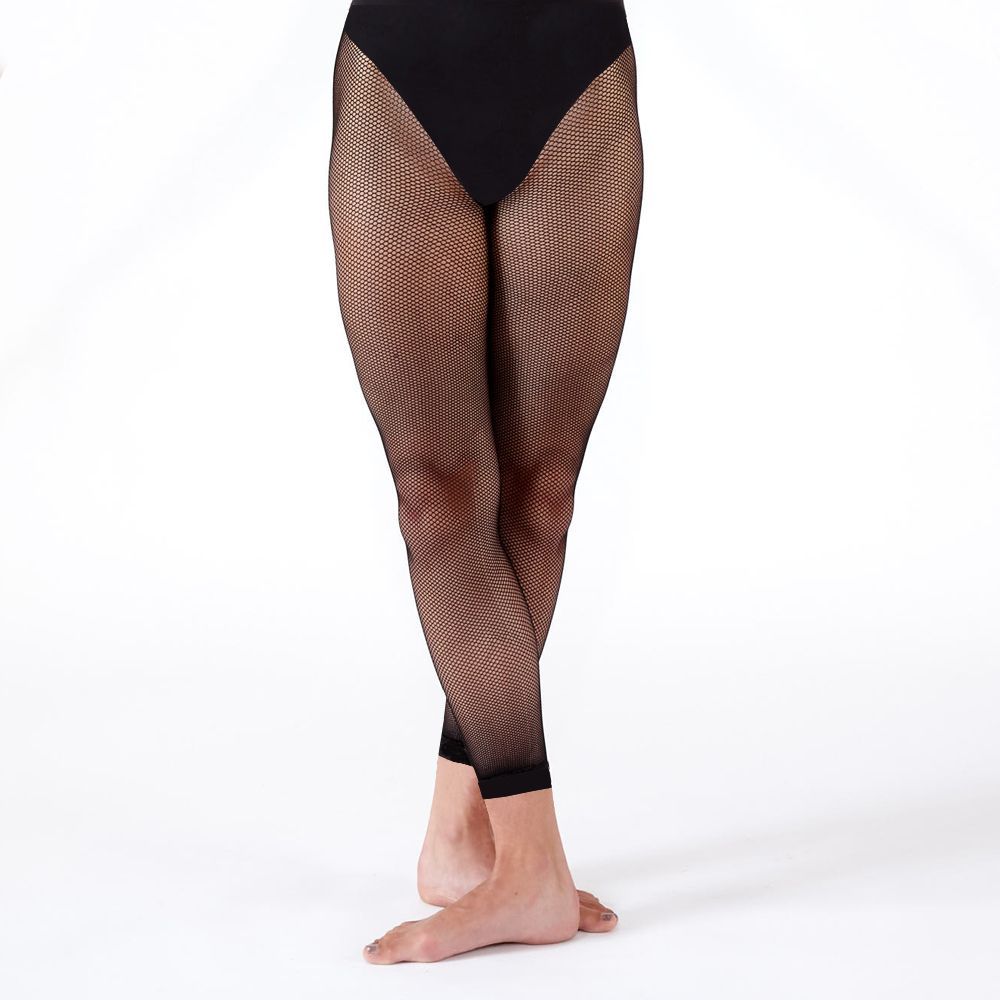 Silky Intermediate Black Footless Fishnet Tights