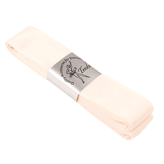 Tendu satin pointe shoe ribbon – two 1.3 metre lengths for ballet shoe