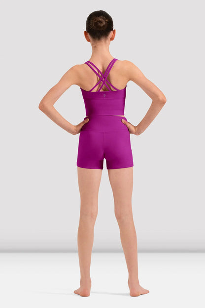Bloch Girls Isla Cross Back Rib Crop Top Velvet Orchid - CZ30036