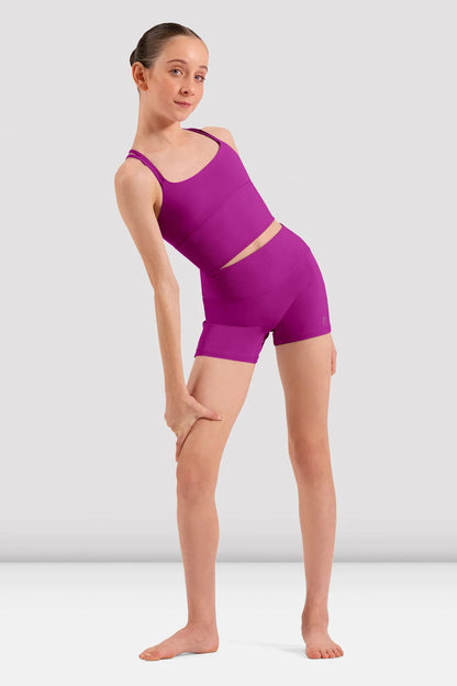 Bloch Girls Isla Cross Back Rib Crop Top Velvet Orchid - CZ30036