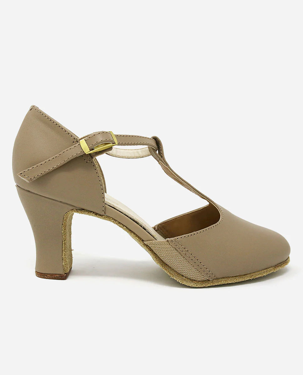 So Danca CH57 T-Strap Character Shoe 2.5" heel Tan