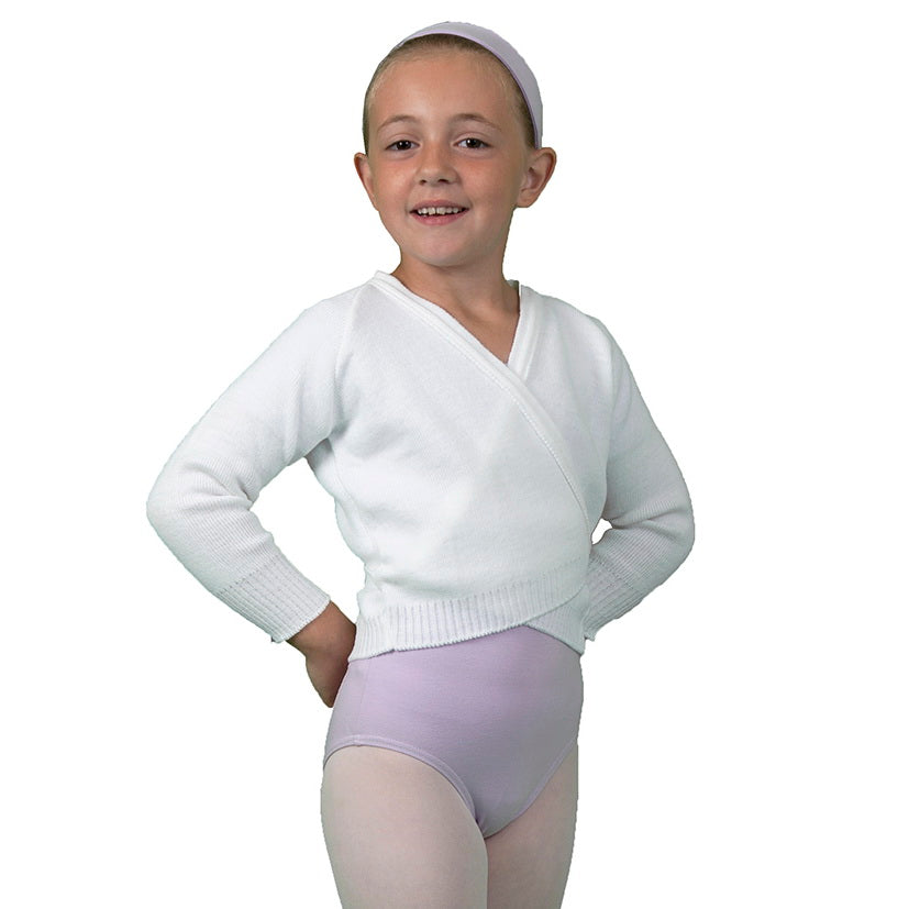 Ballet Knitted Crossover Cardigan -  White