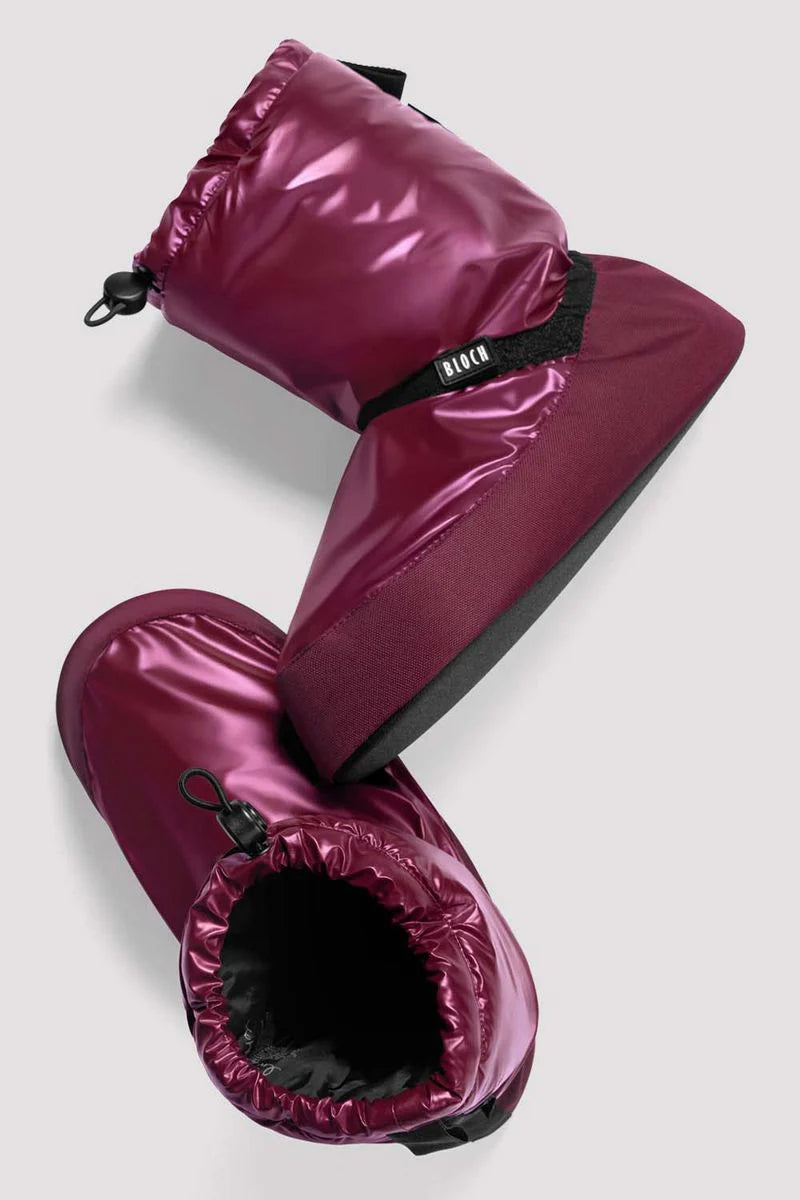 Adult Metallic Warm Up Booties - Metallic Burgundy