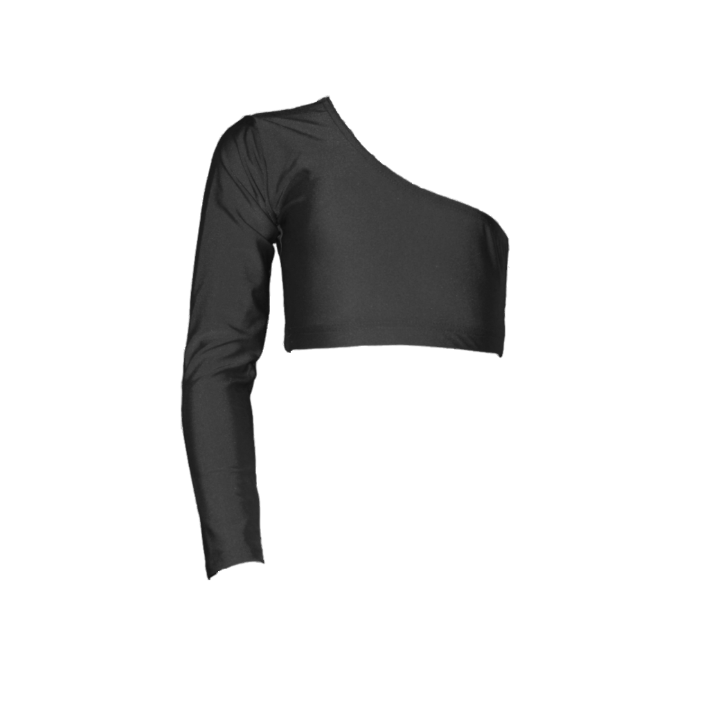 JESSICA - NYLON LYCRA ONE SLEEVE CROP TOP