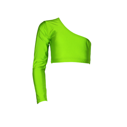 JESSICA - NYLON LYCRA ONE SLEEVE CROP TOP