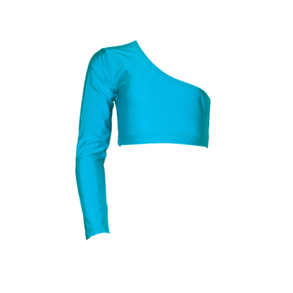 JESSICA - NYLON LYCRA ONE SLEEVE CROP TOP
