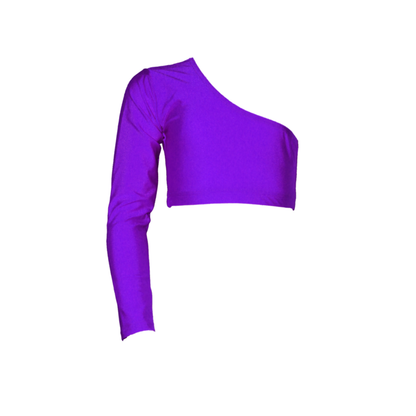 JESSICA - NYLON LYCRA ONE SLEEVE CROP TOP