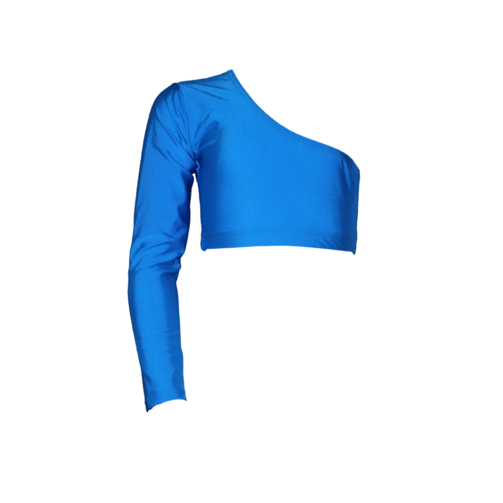 JESSICA - NYLON LYCRA ONE SLEEVE CROP TOP