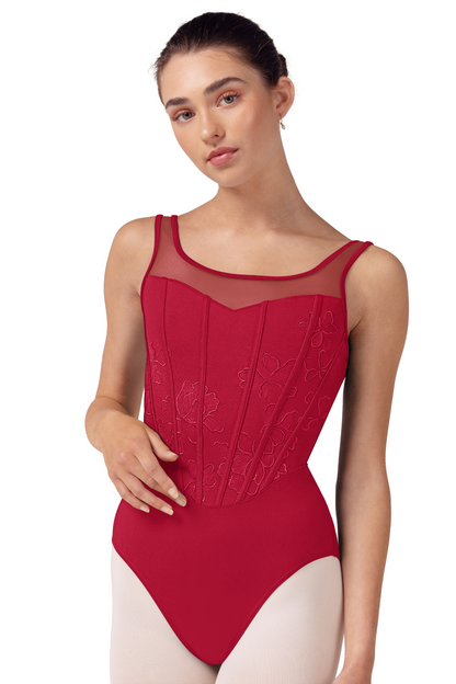 Bloch Ladies Isabella Floral Scoop Back Leotard L50002 Cherry