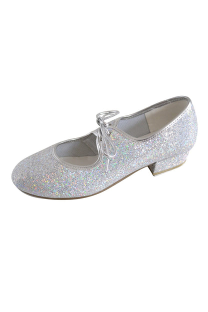 LHPHS - SILVER HOLOGRAM LOW HEEL TAP SHOES WITH HEEL & TOE TAPS