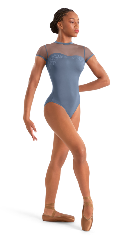 Mirella Ladies Adagio Embroidered Open Back Leotard – Dusty Grey M20011LM