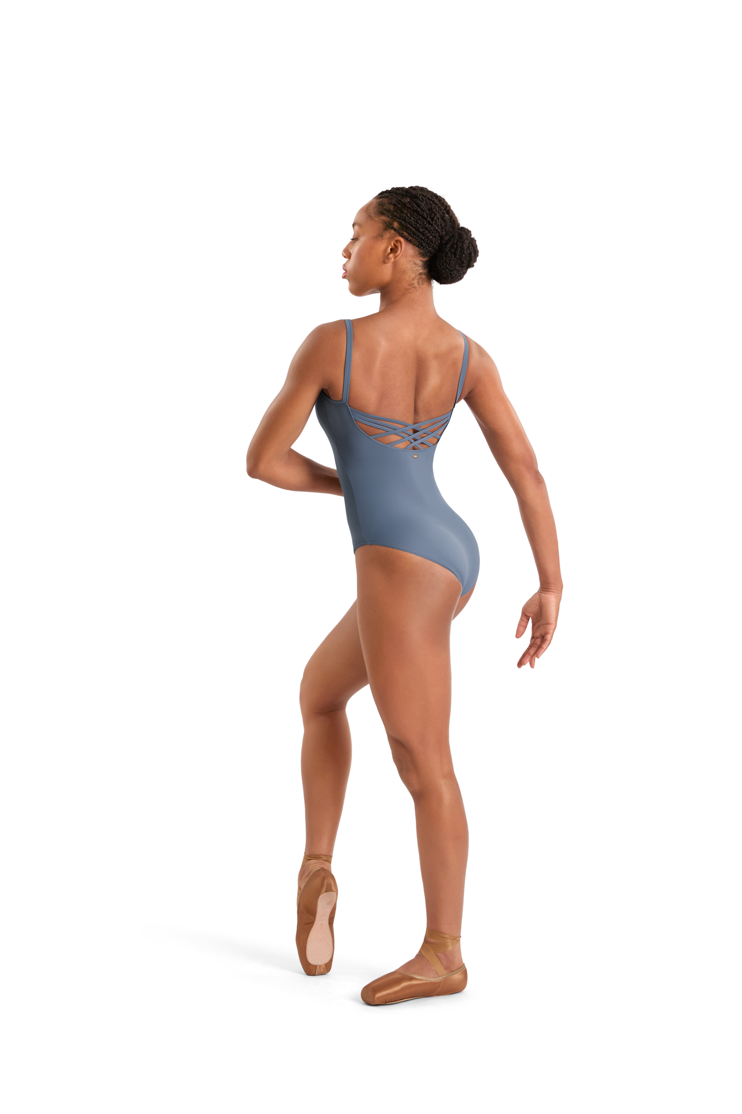 Mirella Ladies Adagio Floral Cross Back Leotard – Dusty Grey M70008LM