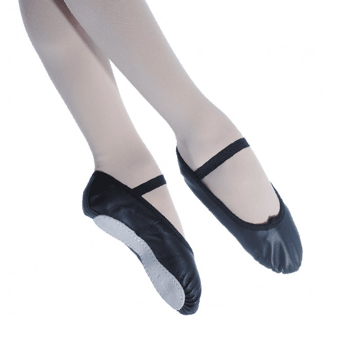 Roch Valley Ophelia Black Leather Full Sole Ballet Shoes