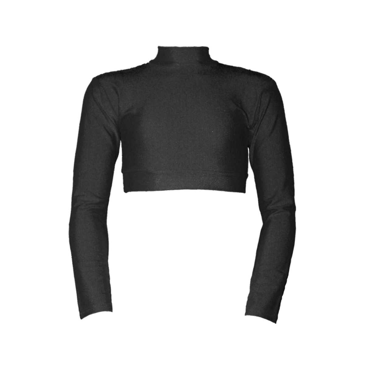 PAIGE - NYLON LYCRA LONG SLEEVE POLO NECK CROP TOP