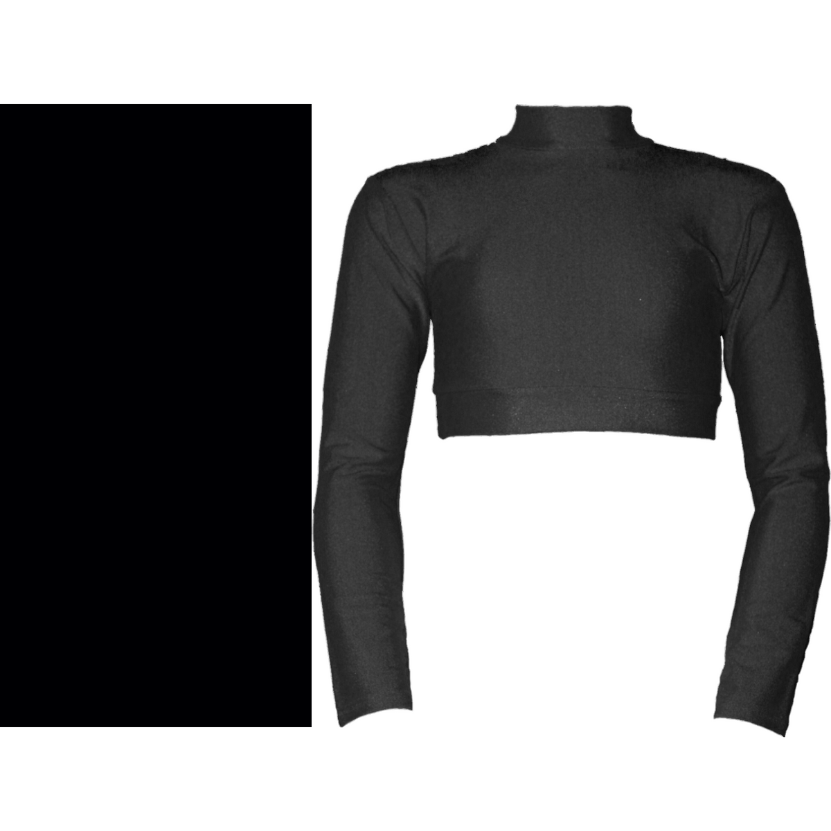 PAIGE - NYLON LYCRA LONG SLEEVE POLO NECK CROP TOP