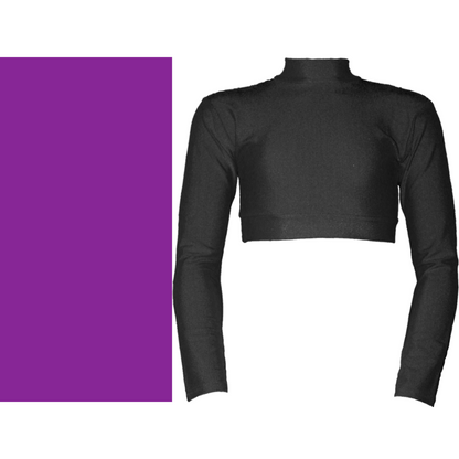 PAIGE - NYLON LYCRA LONG SLEEVE POLO NECK CROP TOP