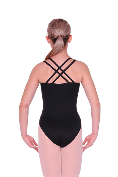 Roch Valley Adage Double Cross Strap Leotard - Microfibre Black