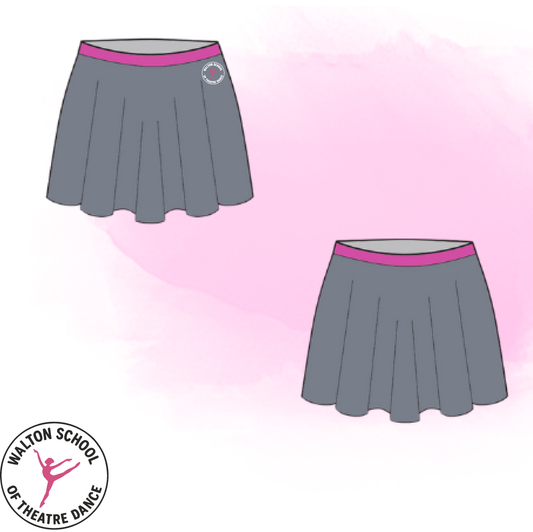 WSOD Official Circular Ballet Skirt – Grey Meryl with Cerise Waistband