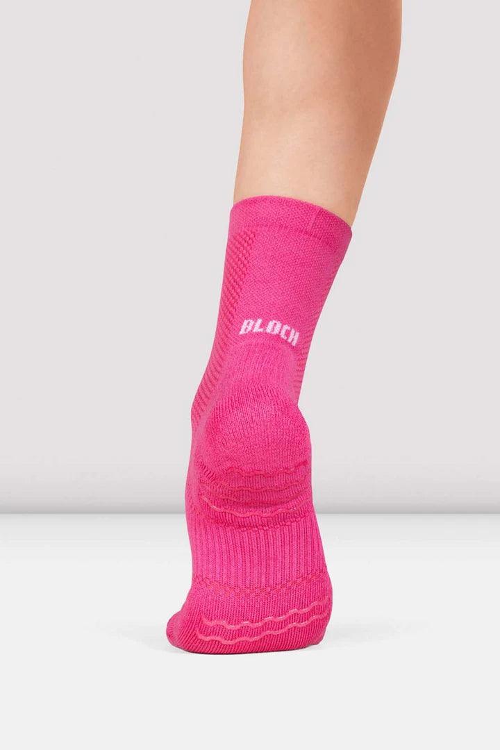 Blochsox Crew Length Turning Dance Socks A1200 Pink / Black