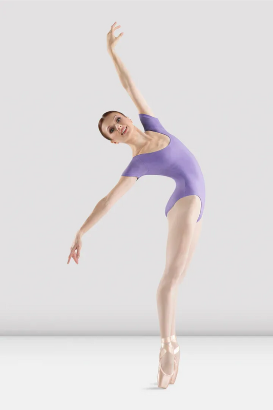 Bloch L5402 Cavalier Round Neck Short Sleeve Leotard Lavender