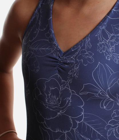 Capezio Wildflower Chamomile Cross Back Leotard Outline Blue 12086C