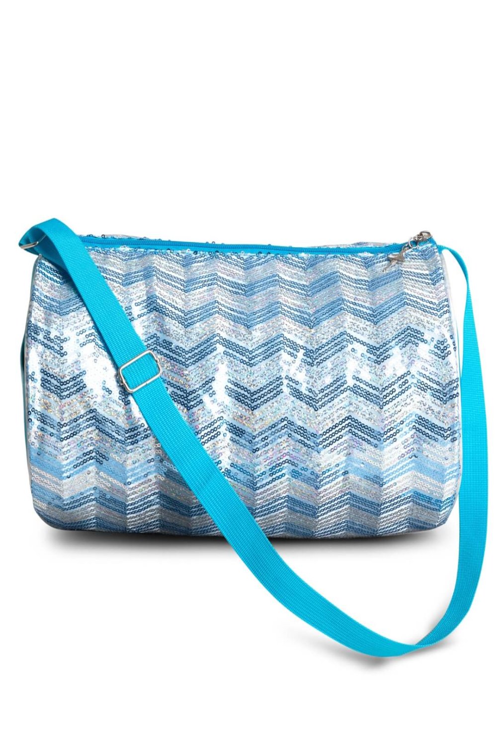 Capezio Chevron Sequin Sparkly Barrel Dance Bag Blue