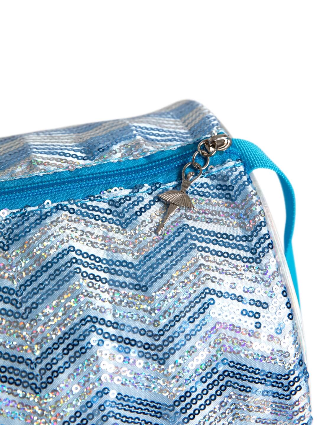 Capezio Chevron Sequin Sparkly Barrel Dance Bag Blue