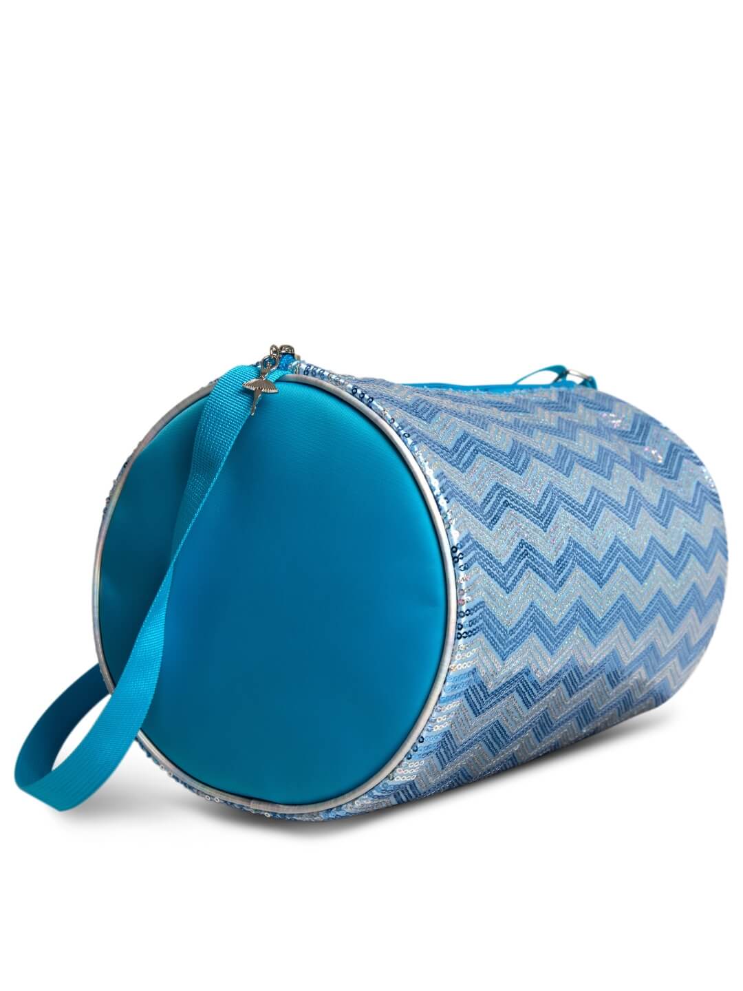 Capezio Chevron Sequin Sparkly Barrel Dance Bag Blue