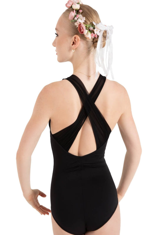 Capezio Wildflower Chamomile Cross Back Leotard Black 12086C