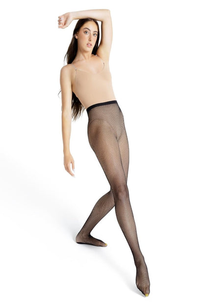 Capezio 3400 Professional Fishnet Tights Black Back Seamed