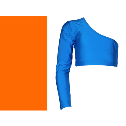 JESSICA - NYLON LYCRA ONE SLEEVE CROP TOP