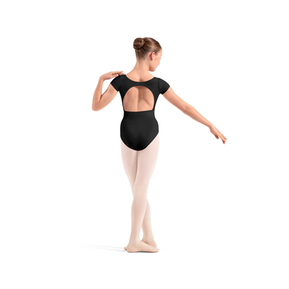 Mirella Girls Adagio M20013C black leotard with open back