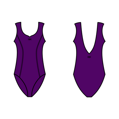 Purple Sweetheart Sleeveless Ballet Leotard | Elegant Pinch Front Dancewear