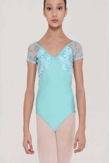Wear Moi Miosotis Mademoiselle Short Sleeved Leotard Mint Green RRP £50.95