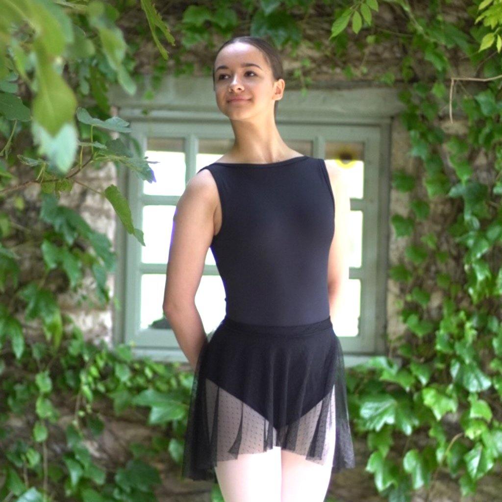 NADINE - GATHERED BACK BOAT NECK SLEEVELESS LEOTARD Dancewear Click Dancewear 