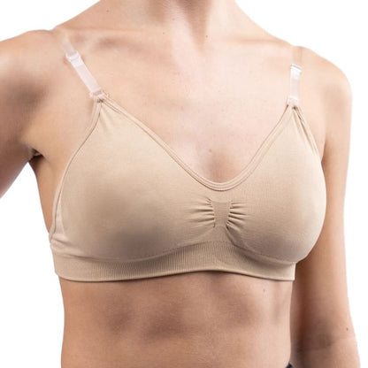 Silky Nude Seamless Clear Back PaddedDance Bra