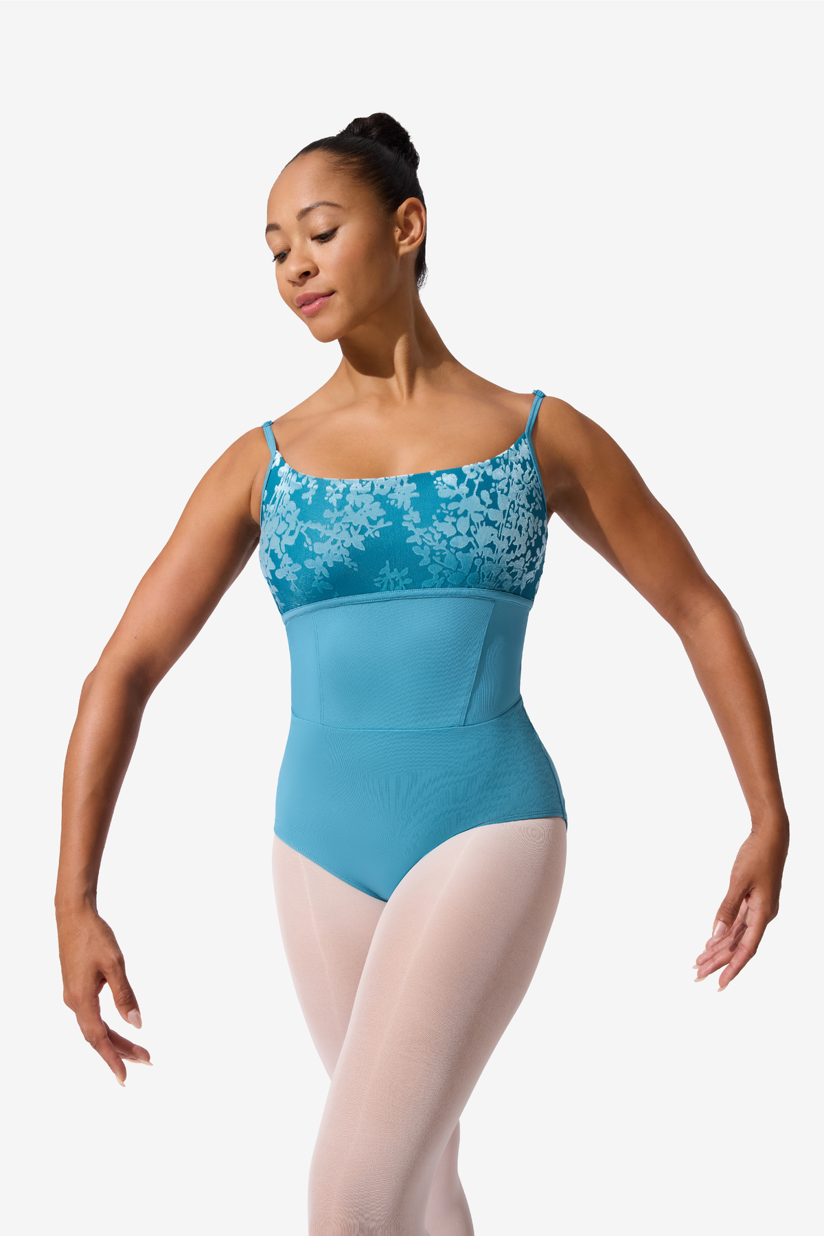 Capezio Elsa Storm Blue ladies ballet leotard front view